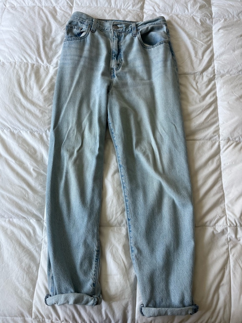 Women’s Light Blue Boyfriend Jeans - Relaxed High-Rise Fit